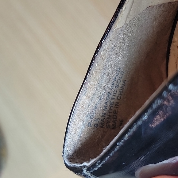 Steve Madden sz8.5 Gavon Black Patent and Multi Color Platform Wedge - Picture 11 of 11